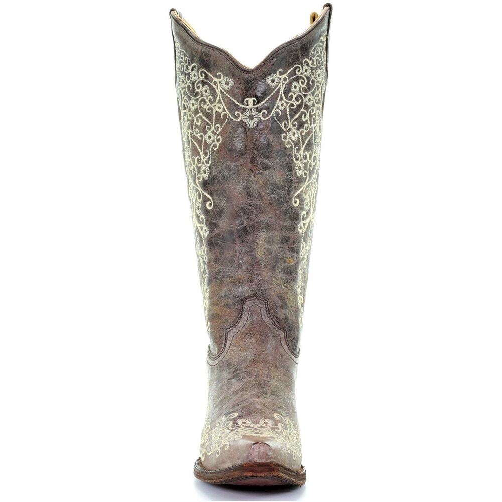 NEW Corral Crater Bone Embroidery Western Boots Snip Toe Cowgirl Boho Statement - Picture 4 of 15
